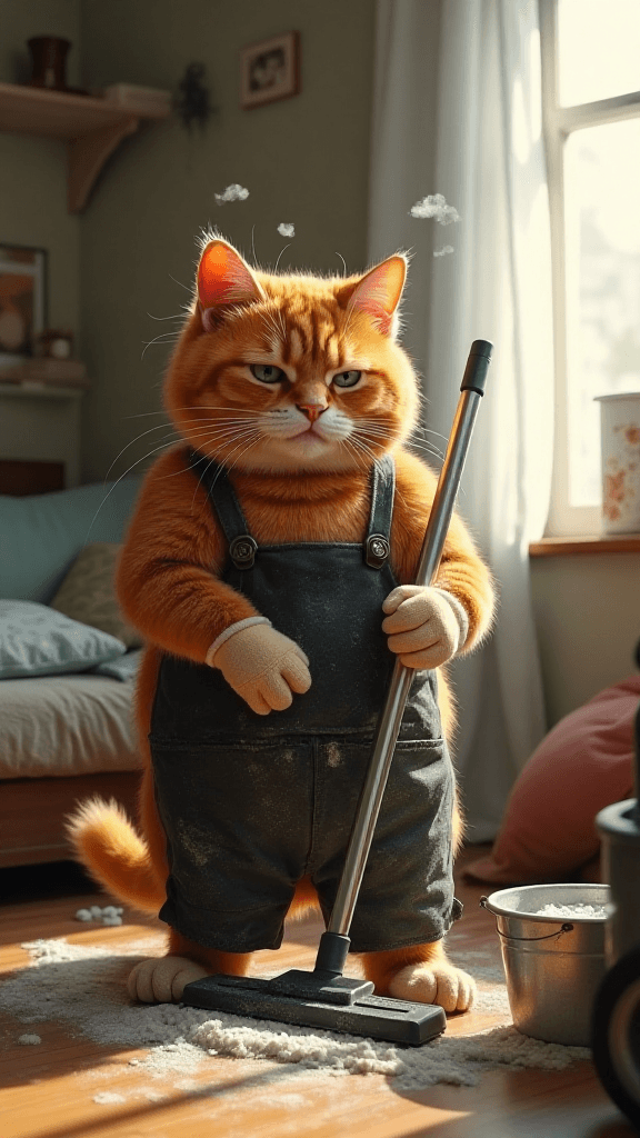 How Did This Cat Become the Ultimate Home Cleaner? Meet Digen AI’s Magic! #digenai #FreeAIVideoGenerator
