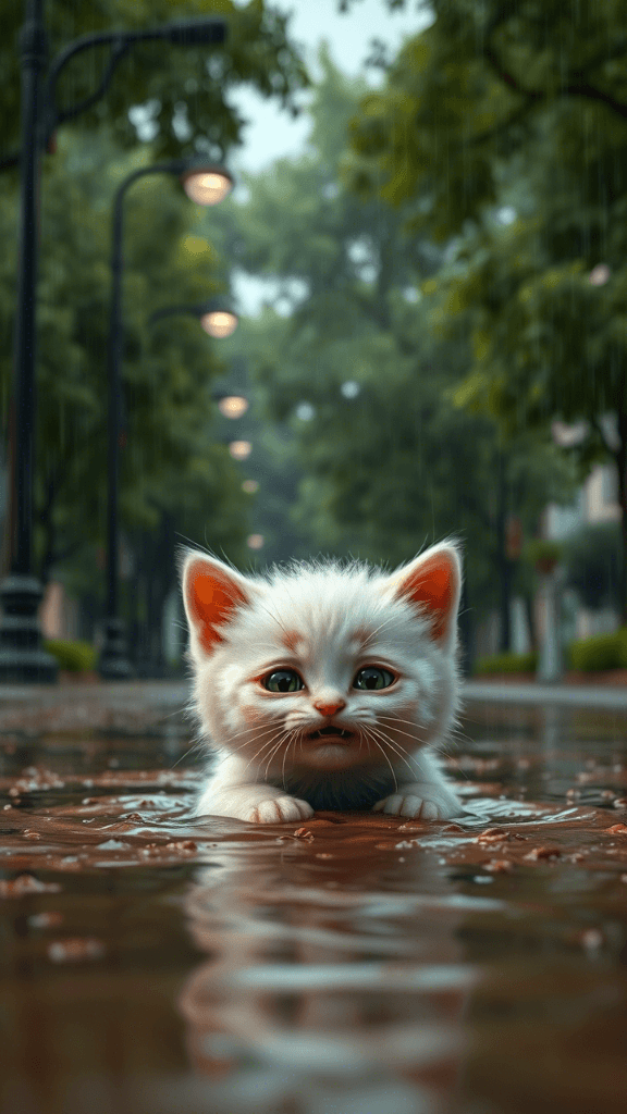 Capturing Magic in the Rain: How AI Brought a Kitten’s Adventure to Life #digen ai# #FreeAI Video Generator