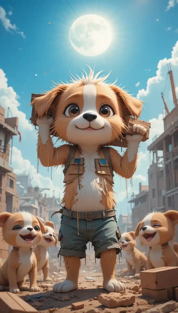 How This Pup Built an Empire—One Plank at a Time (With AI Video Magic!) #digenai #FreeAIVideoGenerator