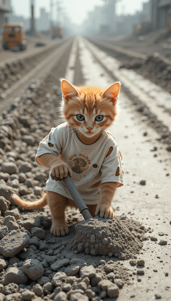 The Curious Kitten’s Construction Site Adventure: How AI Makes Magic Possible #digen ai #FreeAIVideoGenerator