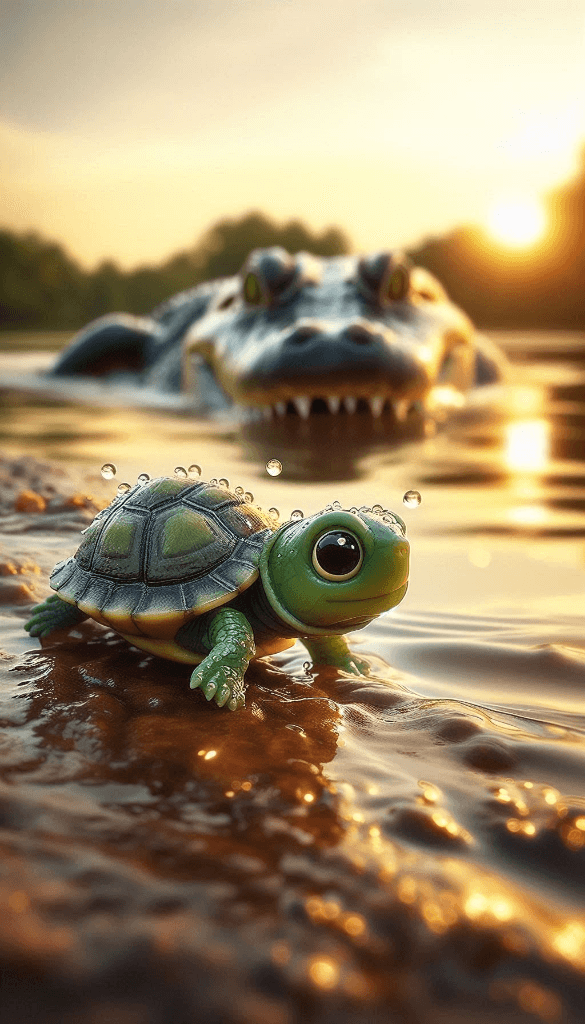 Turtle vs Gator: How AI Brought This Wildlife Drama To Life #digenai #FreeAIVideoGenerator