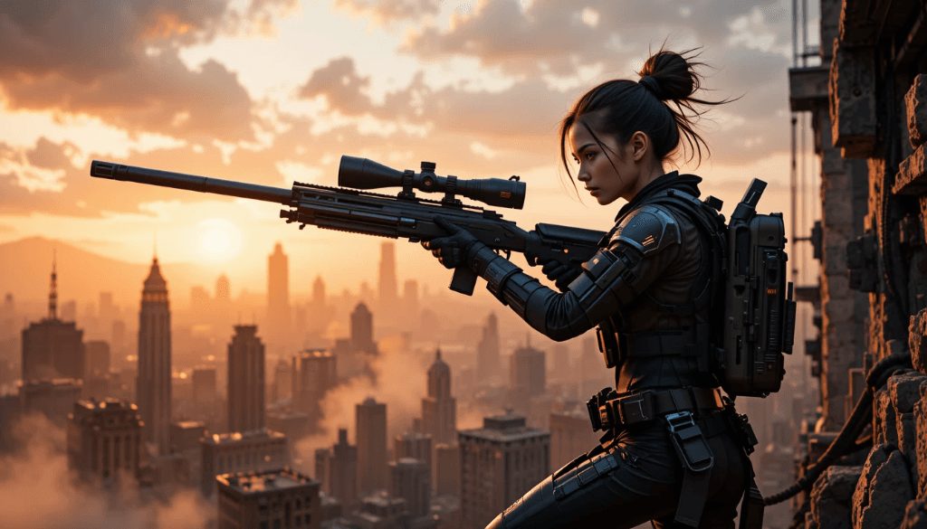 Future Sniper's Secret Mission: How to Create Epic Cityscape Videos with AI #digen ai #Free AI Video Generator