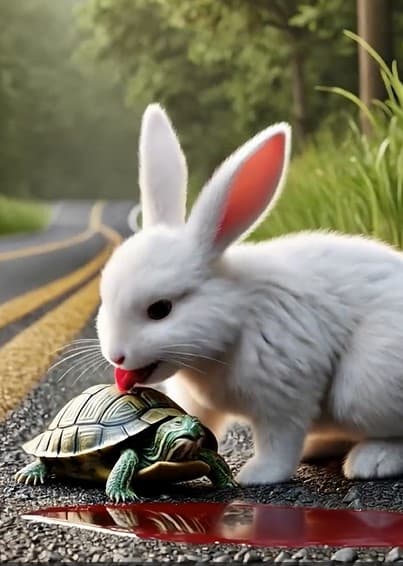The Curious Rabbit & Turtle: How AI Brought This Serene Scene To Life #digenai #FreeAIVideoGenerator