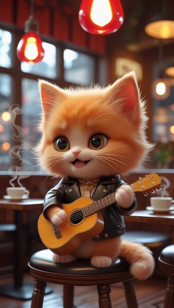 The Night My Kitten Became a Café Rockstar—AI Made It Easy! #digen ai #FreeAIVideoGenerator