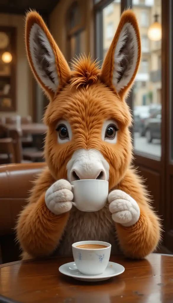 When Donkeys Brew Magic: How AI Made This Café Moment Possible #digen ai #FreeAIVideoGenerator