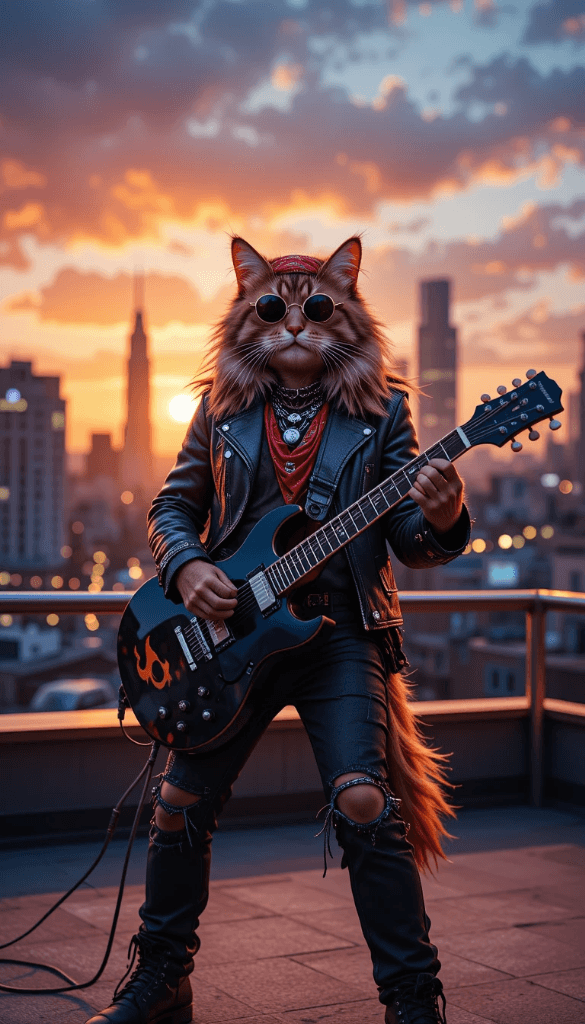 How This Cat Rockstar Conquered the Charts with AI Video Magic #digenai #FreeAIVideoGenerator