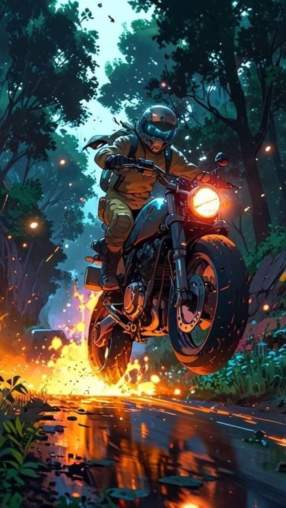Riding into the Unknown: How AI Brought My Night Forest Adventure to Life #digen ai #FreeAIVideoGenerator