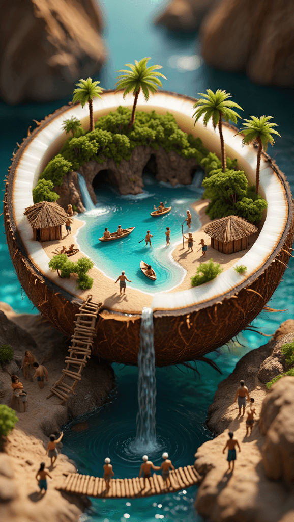 Discover the Hidden Paradise: How AI Brought This Coconut Island to Life #digen ai# #Free AI Video Generator#