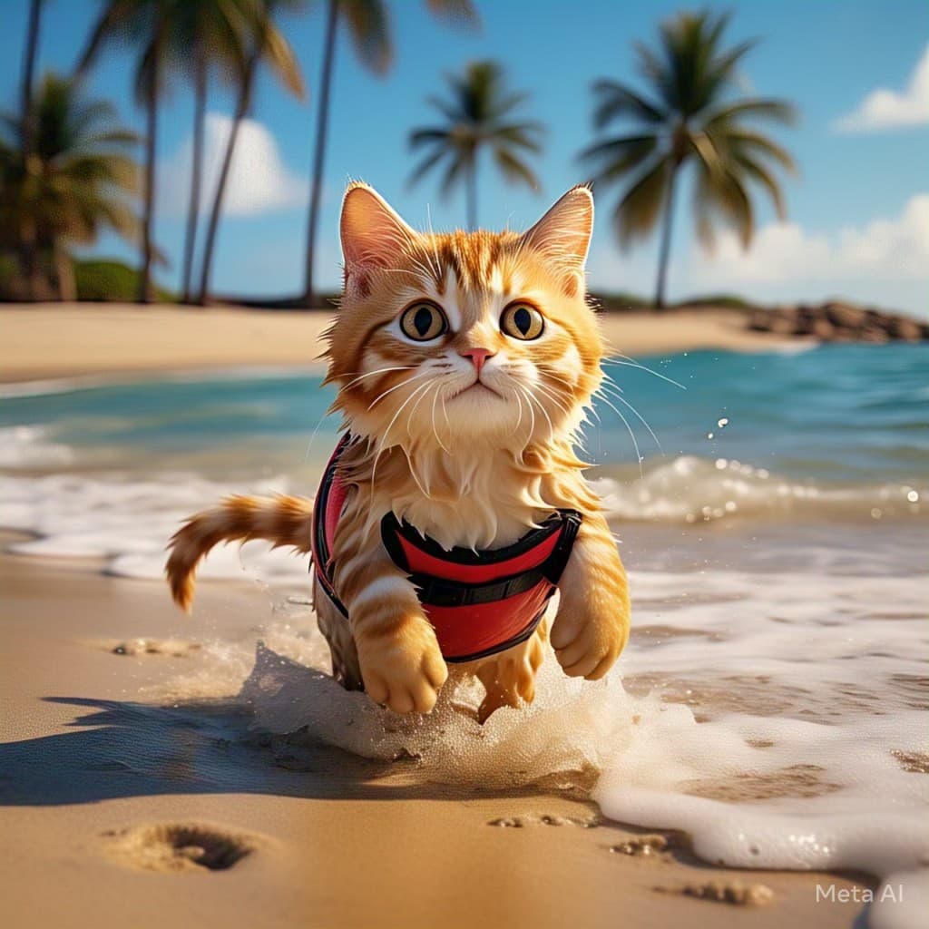 How to Turn a Cat’s Beach Adventure into Viral AI Video Magic! #digen ai #Free AI Video Generator