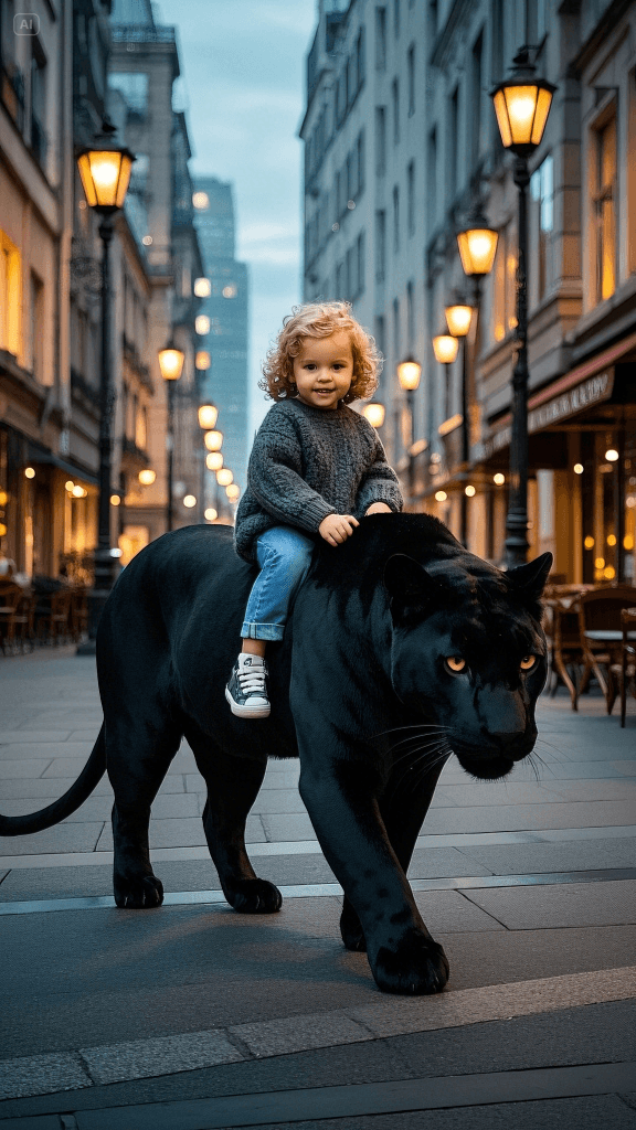 How AI Brought a Child and Panther’s City Adventure to Life #digen ai #FreeAIVideoGenerator