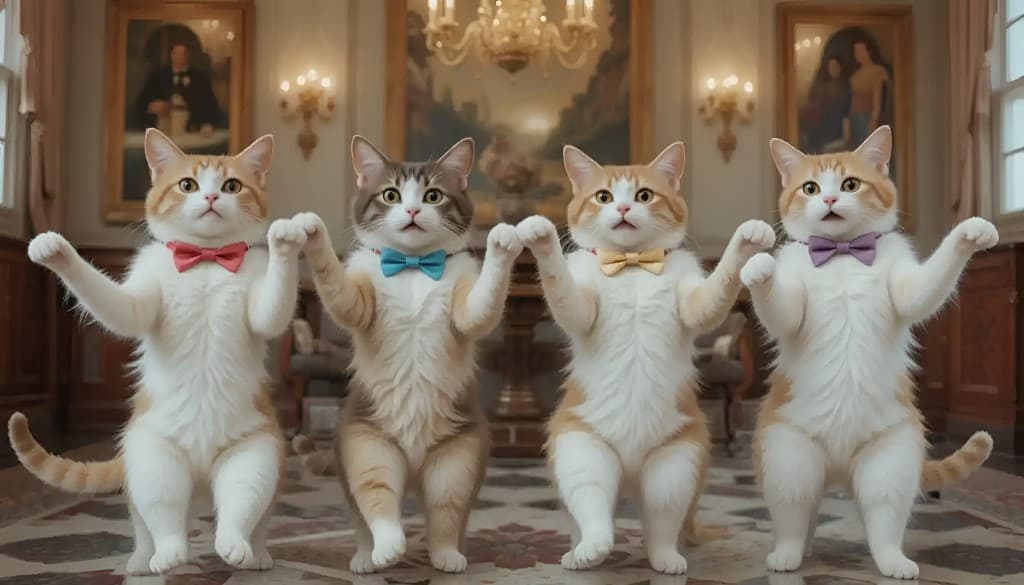 The Night the Ballroom Cats Stole the Spotlight—AI Magic Explained #digen ai# #Free AI Video Generator#