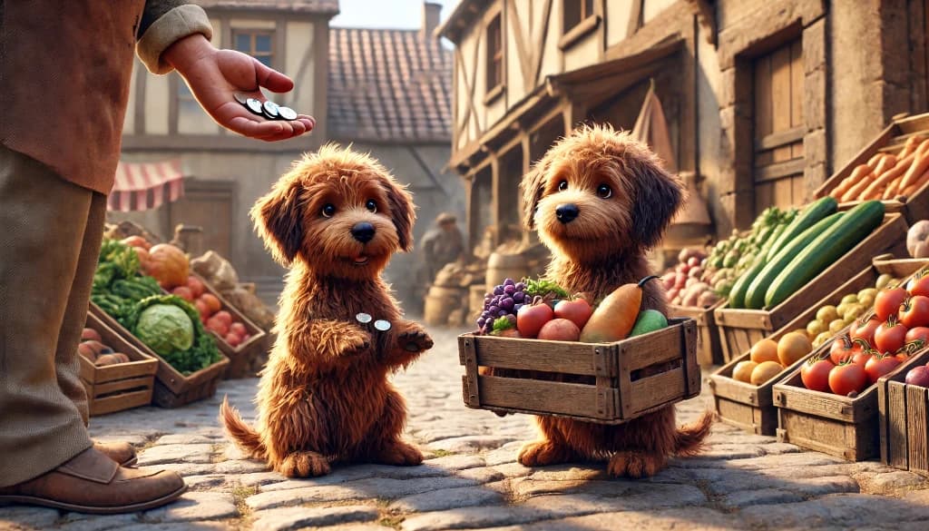 How Two Puppies Became Medieval Market Stars with AI Video Magic #digen ai #FreeAIVideoGenerator