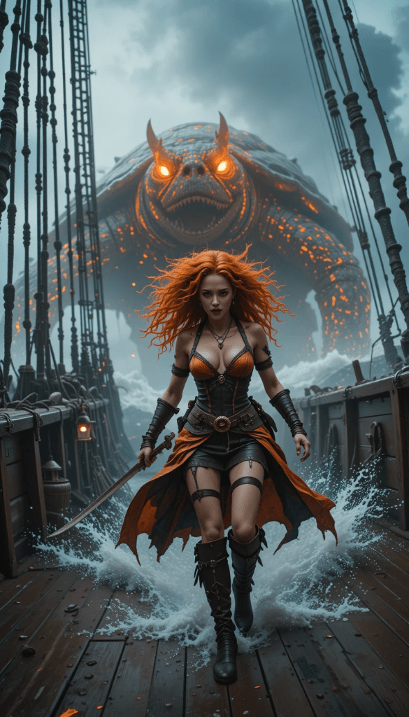 Sea Battle Heroine: How AI Brought This Epic Nautical Showdown to Life #digen ai# #FreeAIVideoGenerator#
