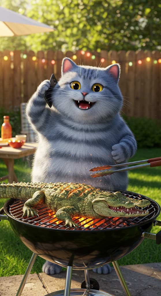 How a Chatty Cat BBQ’d an Alligator—and How You Can Too! #digenai #FreeAIVideoGenerator