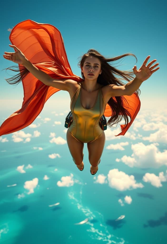 Soaring to New Heights: How AI Lets You Fly Like a Heroine #digenai #FreeAIVideoGenerator