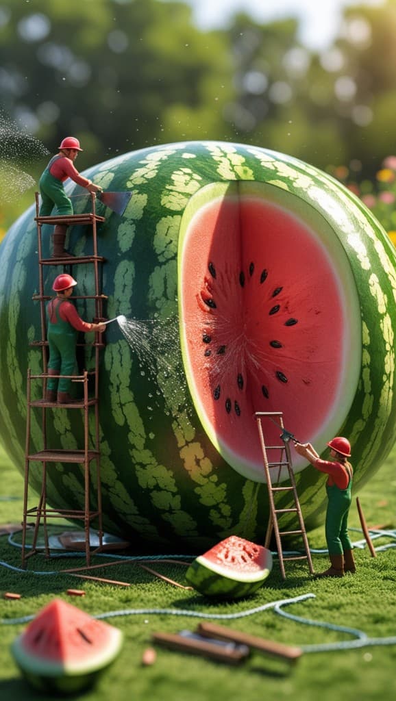 How to Turn a Giant Watermelon Carving into Viral AI Video Magic #digen ai# #Free AI Video Generator#