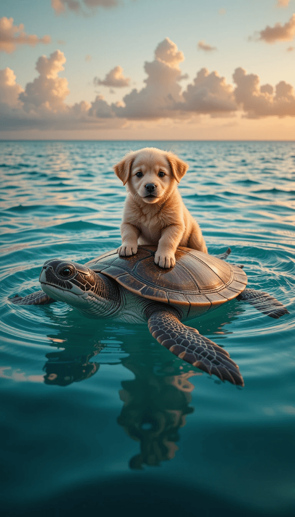 A Pup's Oceanic Adventure: How AI Brought This Unlikely Friendship to Life #digen ai# #Free AI Video Generator#