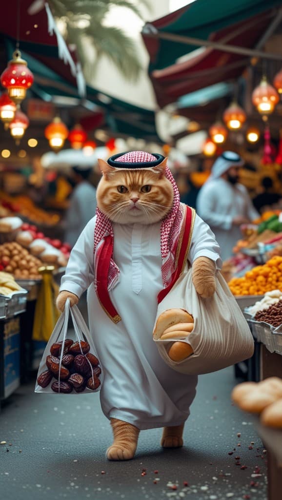 How One Curious Cat Became an Arabian Market Star—Thanks to AI Video Magic #digen ai# #Free AI Video Generator#