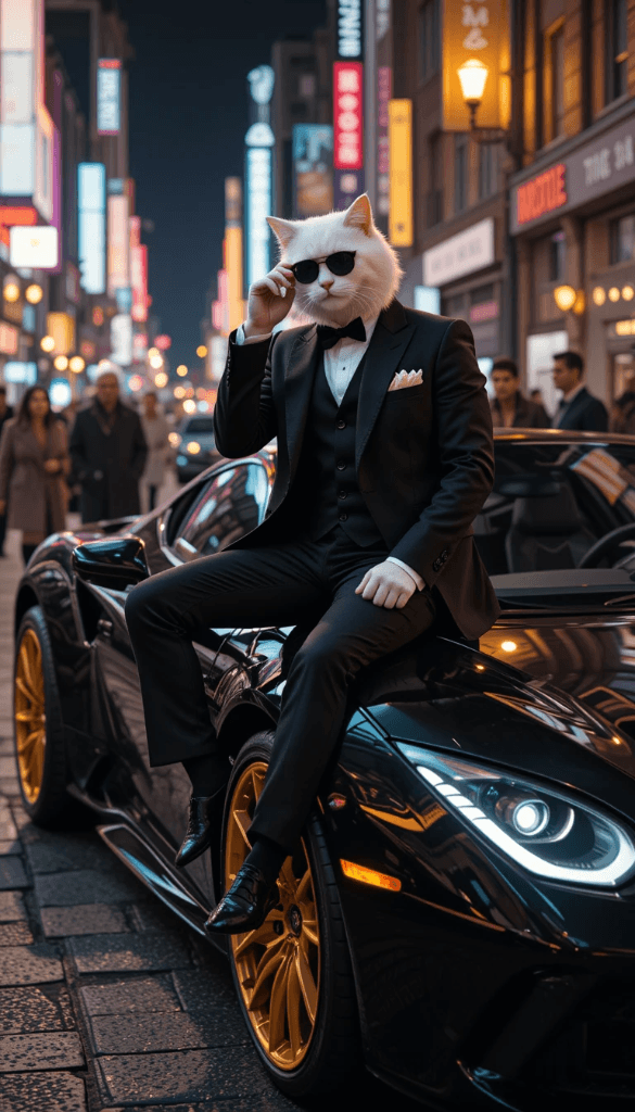 How This Tuxedo Cat Became the Night's Coolest Star: Your Free AI Video Guide #digen ai #FreeAI