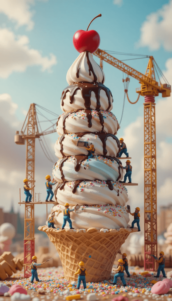 How Tiny Workers Built a Giant Ice Cream Dream: Your Free AI Video Guide #digenai #FreeAIVideoGenerator