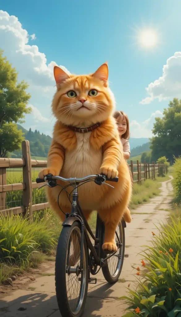 How a Cat's Bicycle Adventure Became a Viral Hit with AI Video Magic #digen ai# #Free AI Video Generator#