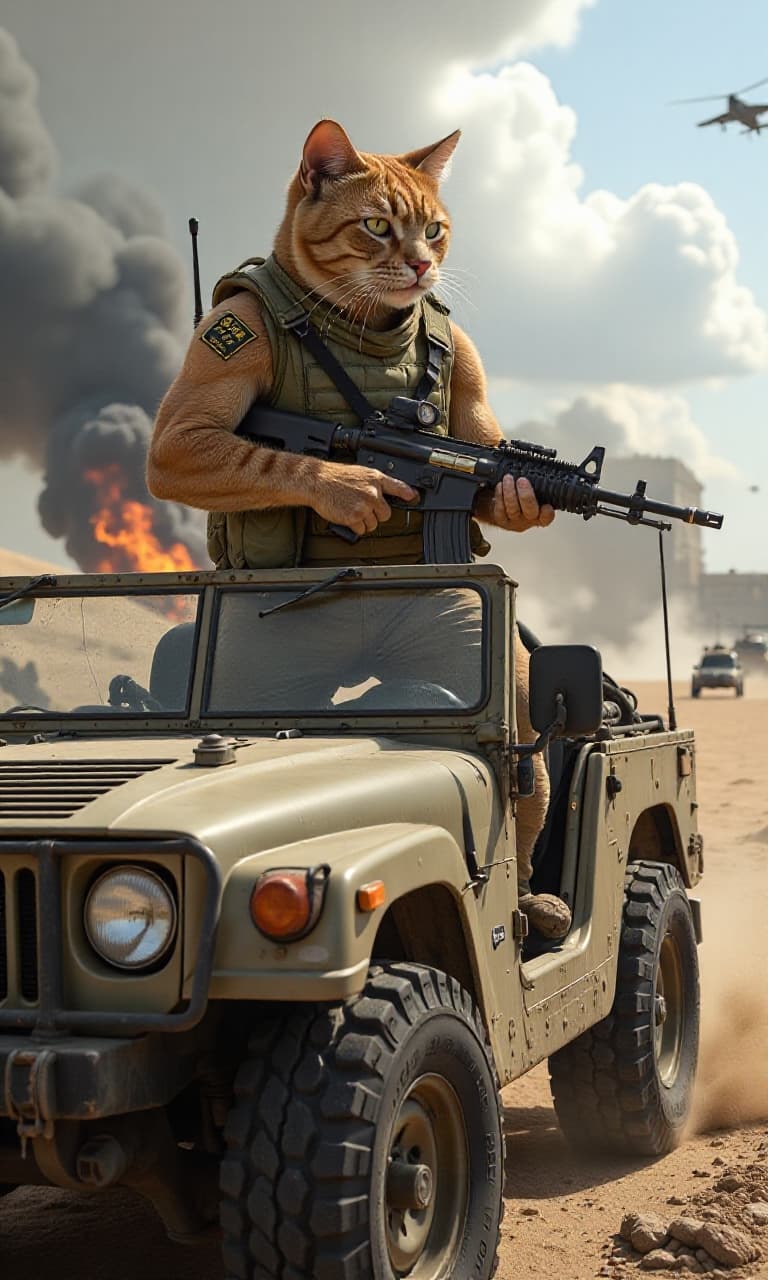 How One Brave Cat Took Over the Battlefield - Create Your Own Epic AI Videos #digen ai #FreeAIVideoGenerator