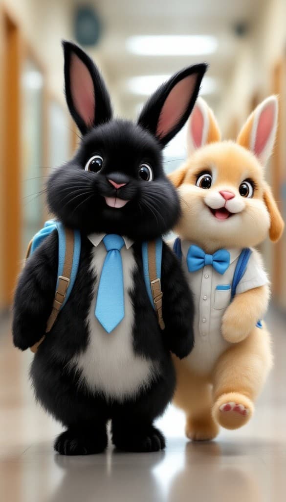 How Two School Bunnies Conquered TikTok with AI Video Magic #digen ai# #FreeAIVideoGenerator#