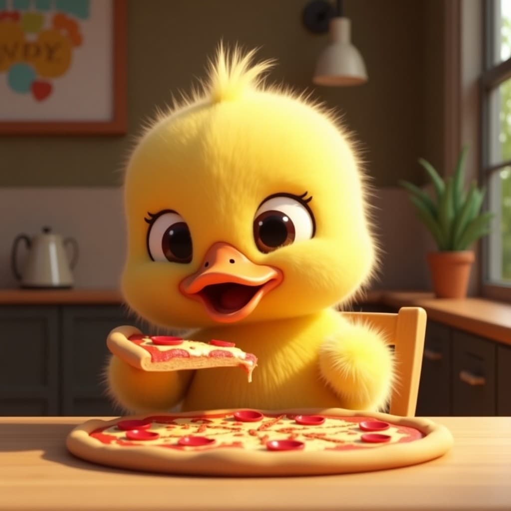How a Happy Chick Became an AI Pizza Chef – Your Free Guide to Magic Videos #digen ai# #FreeAI