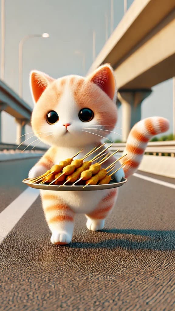 How a Caring Cat Became an Urban Food Delivery Star—Create Your Own AI Video Magic! #digenai #FreeAIVideoGenerator