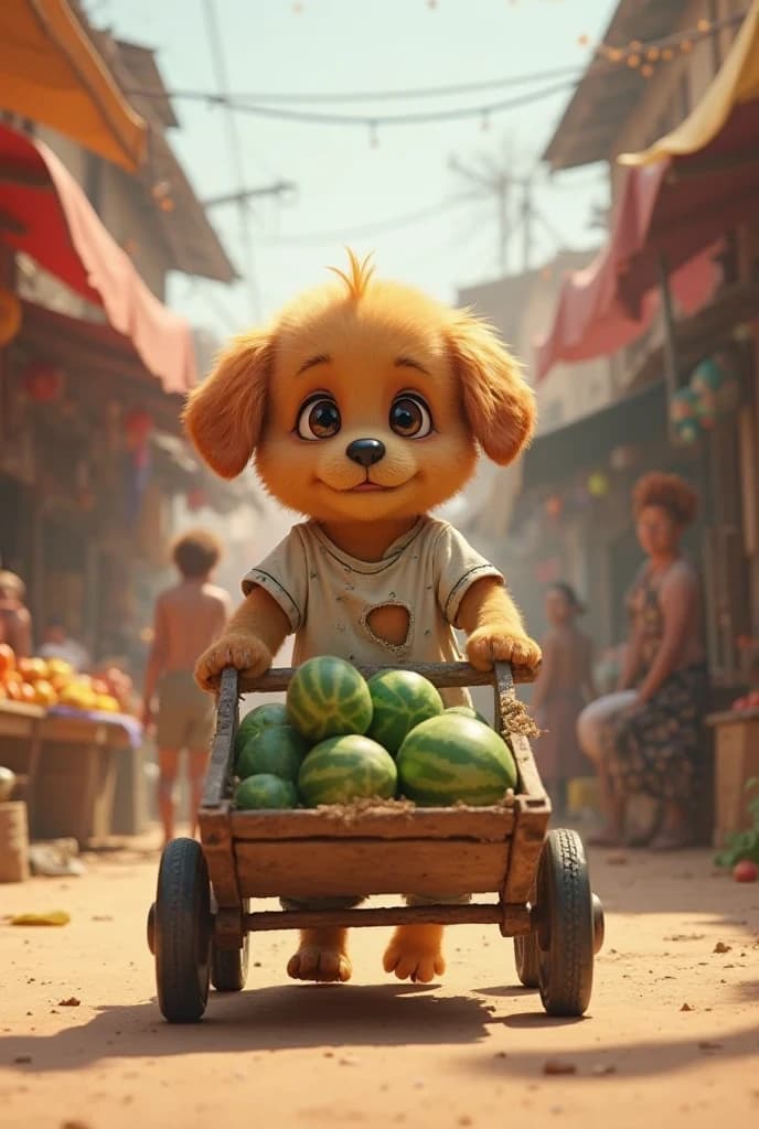 How a Little Puppy’s Watermelon Cart Conquered the Market – And How You Can Too with AI! #digenai #FreeAIVideoGenerator