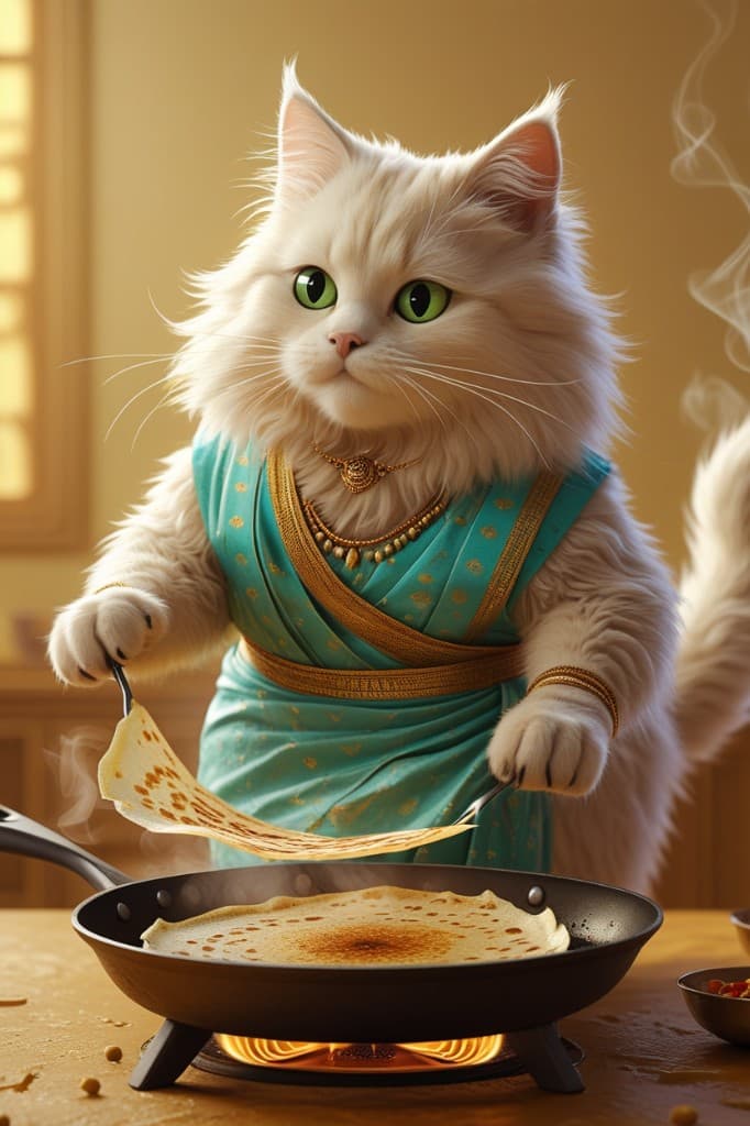 How One Cat Chef Revolutionized Breakfast with AI Video Magic #digen ai# #FreeAIVideoGenerator