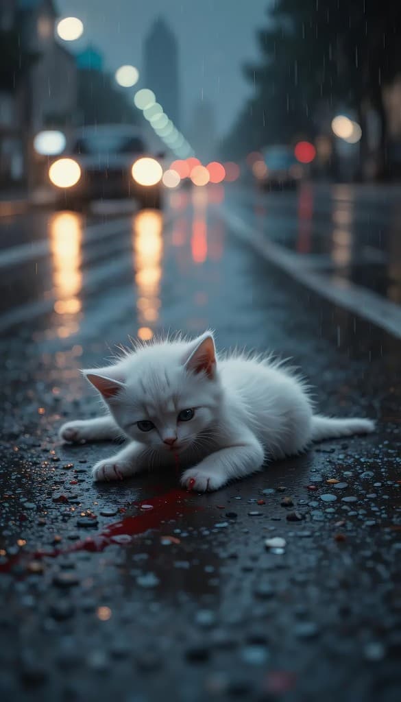 The Rain-Soaked Kitten: How AI Brought This Heartbreaking Scene To Life #digen ai# #FreeAI