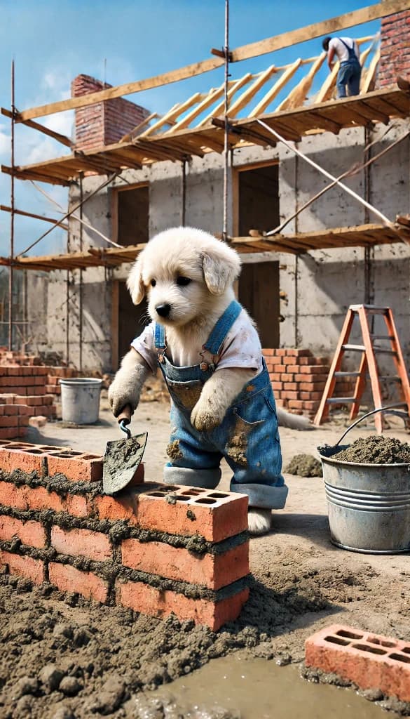 When Puppies Put on Hardhats: How AI Brought This Tiny Construction Worker to Life #digen ai# #FreeAIVideoGenerator