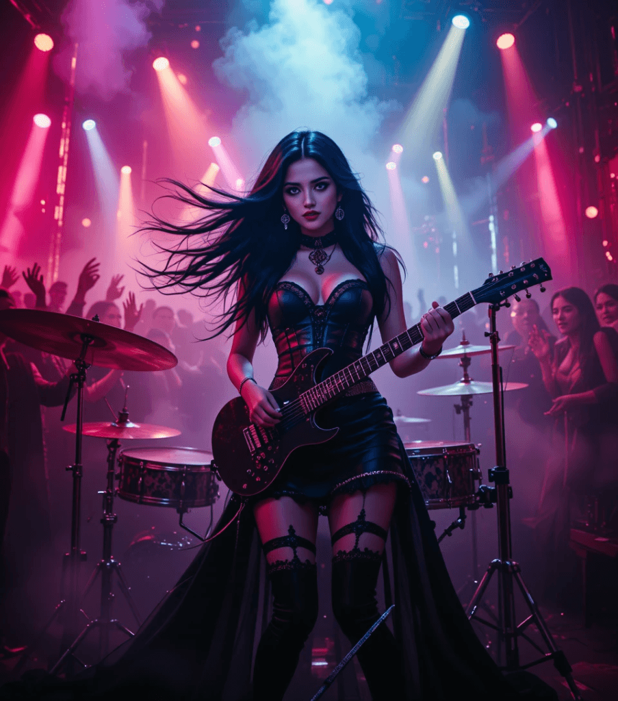 How AI Captured My Gothic Rock Star’s Fiery Performance? #digen ai# #FreeAI Video Magic#