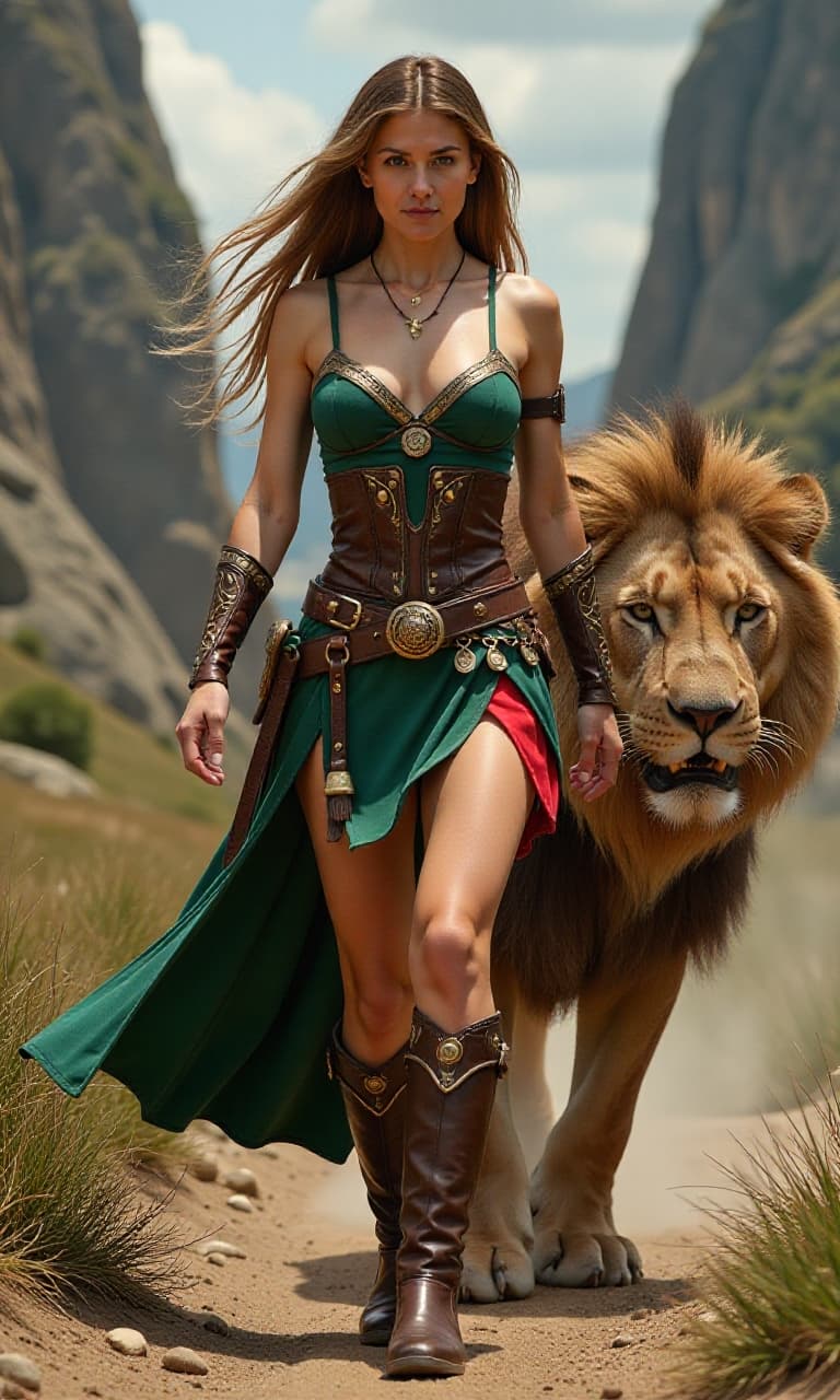 How AI Brought Myra’s Epic Journey with a Lion to Life – Free & Easy! #digen ai# #FreeAI