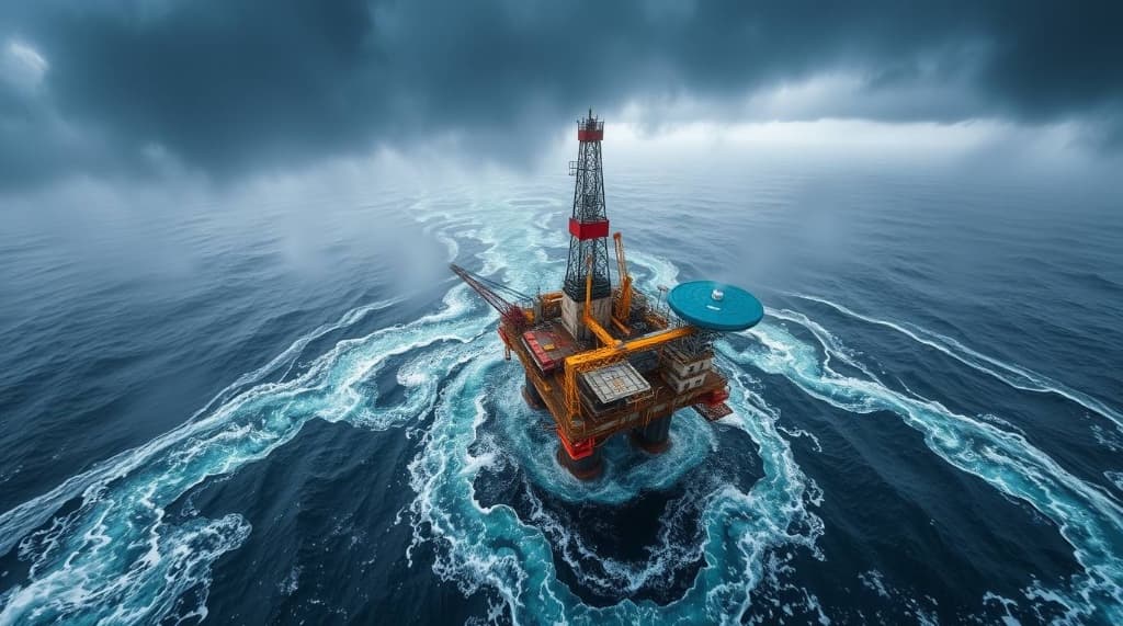 When Steel Meets Storm: How AI Brought an Oil Rig’s Epic Struggle to Life #digen ai #FreeAI