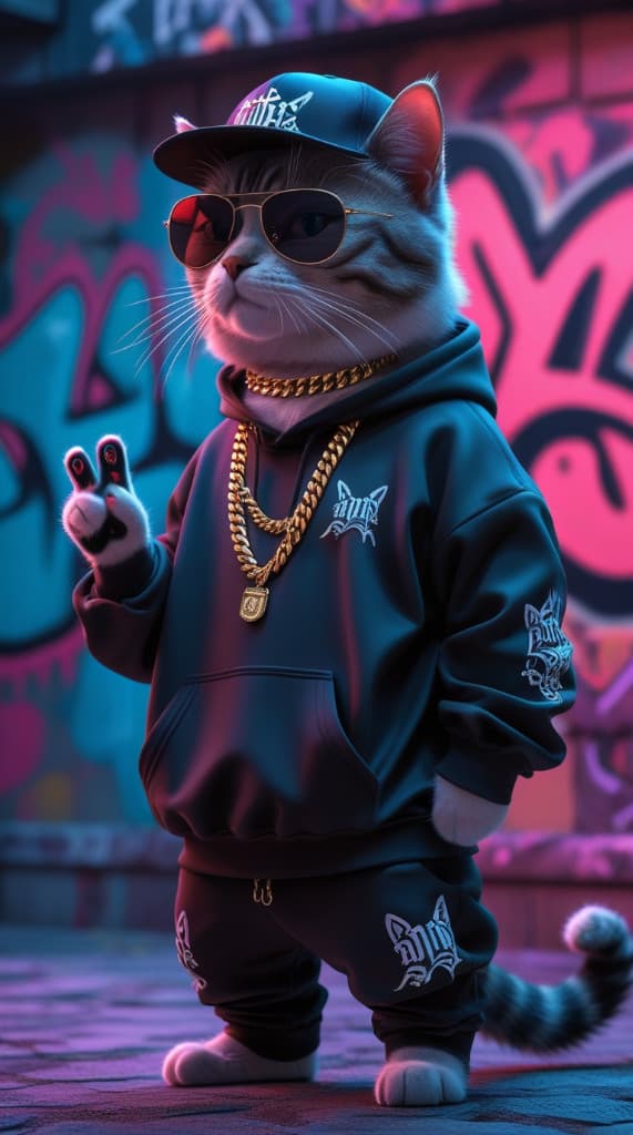 How This Hip-Hop Cat Became a Viral Sensation with AI Video Tech #digen ai# #Free AI Video Generator#
