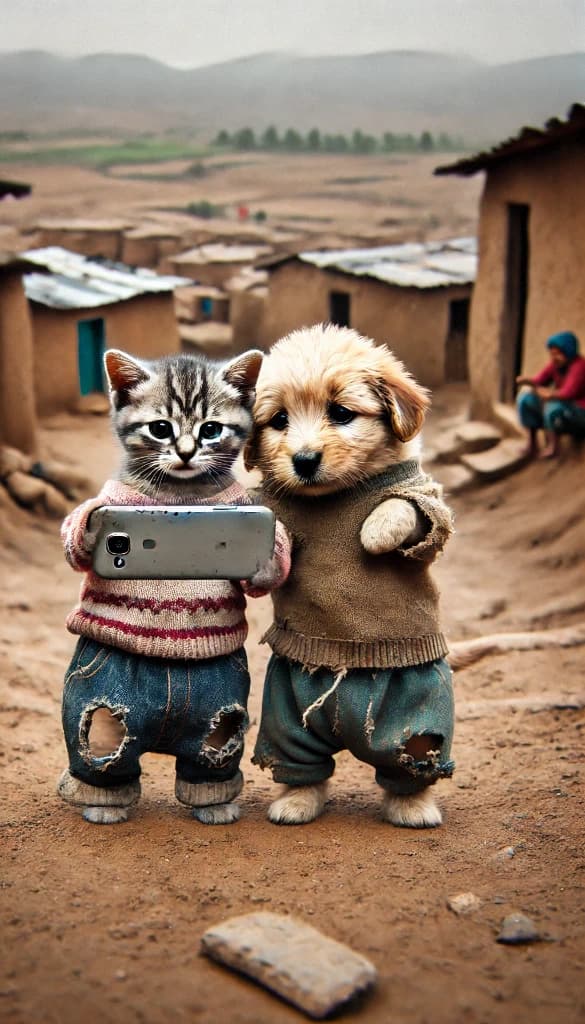 How Two Kittens & A Puppy Captured Their Village Adventure With AI Video Magic #digen ai# #Free AI Video Generator#