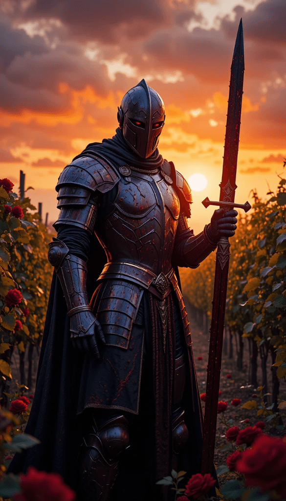 When Knights Meet Vineyards: How AI Brought This Sunset Drama to Life #digen ai# #FreeAI