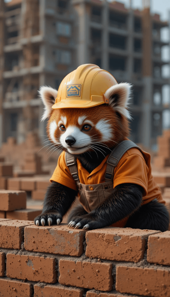 The Curious Red Panda's Construction Site Discovery: How AI Brought It to Life #digenai #FreeAIVideoGenerator