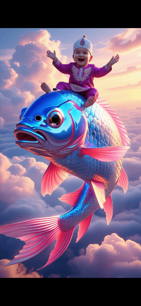 A Baby’s Sky-High Adventure with a Magical Fish: How AI Makes It Possible #digen ai# #Free AI Video Generator#