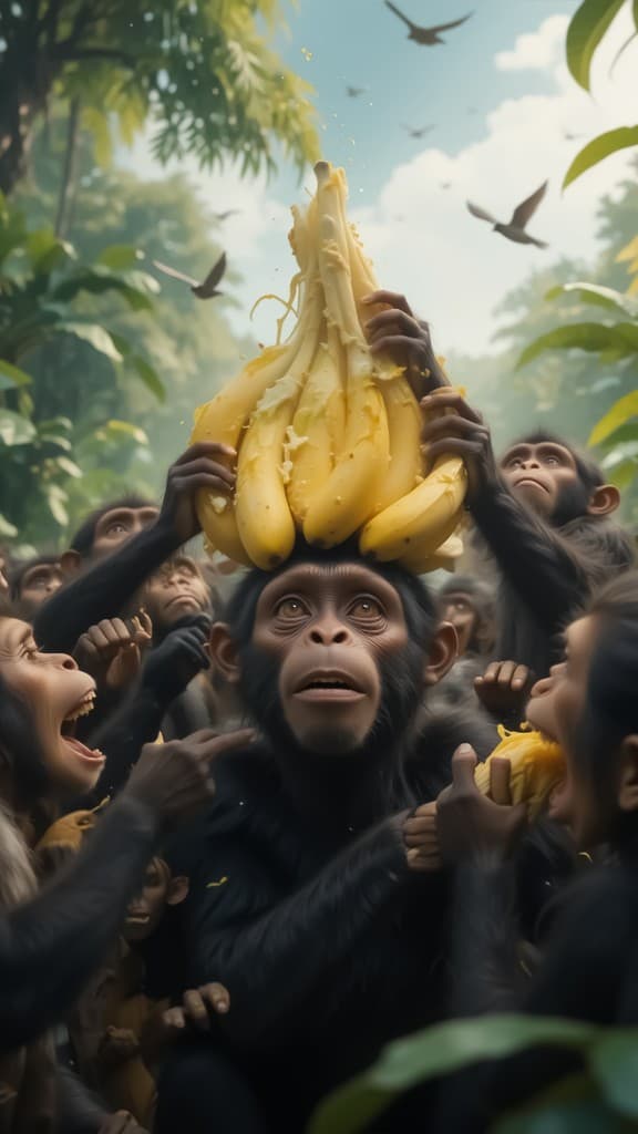 How AI Brings Jungle Joy to Life: Create Your Own Chimp Banana Party Video #digen ai #FreeAIVideoGenerator