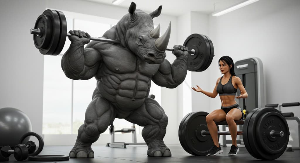 When Strength Meets Wonder: How AI Brought a Rhino Gym Buddy to Life #digen ai #FreeAIVideoGenerator