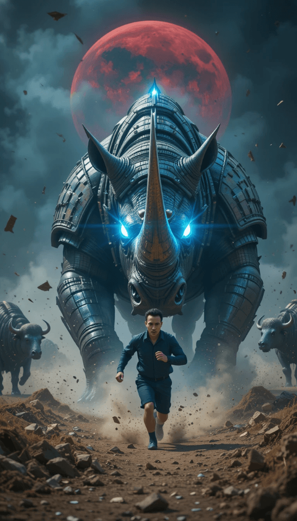 Escape from Armored Rhinos: How AI Video Tools Made This Thriller Scene Possible #digen ai #FreeAIVideoGenerator