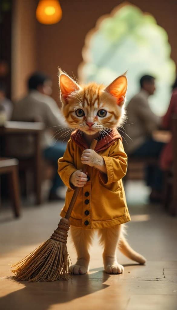 How a Tiny Kitten Became Star of a Magical Cafe Adventure (And How You Can Too!) #digen ai #FreeAIVideoGenerator