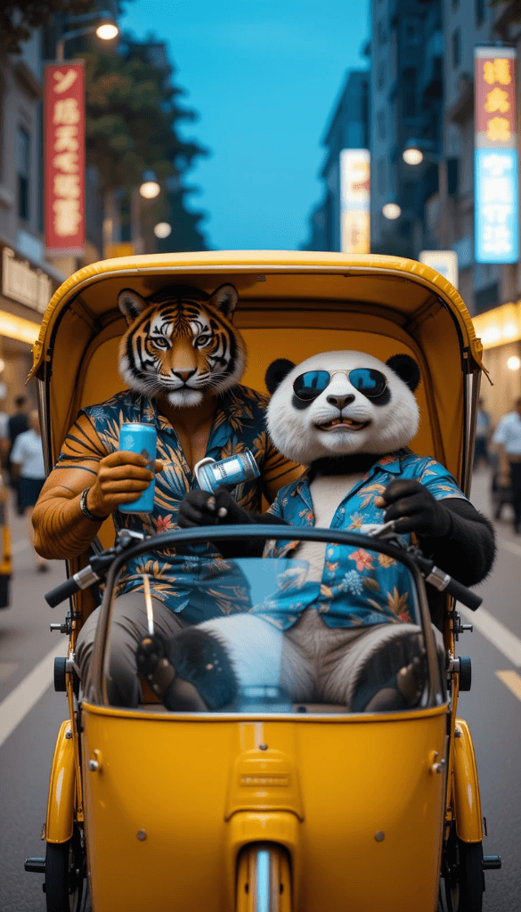 How a Tiger and Panda Took Over the City in One Click with Digen AI #digenai #FreeAIVideoGenerator
