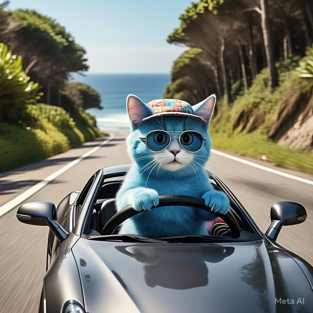How a Cool Cat Conquered the Open Road with AI Video Magic #digen ai #FreeAI
