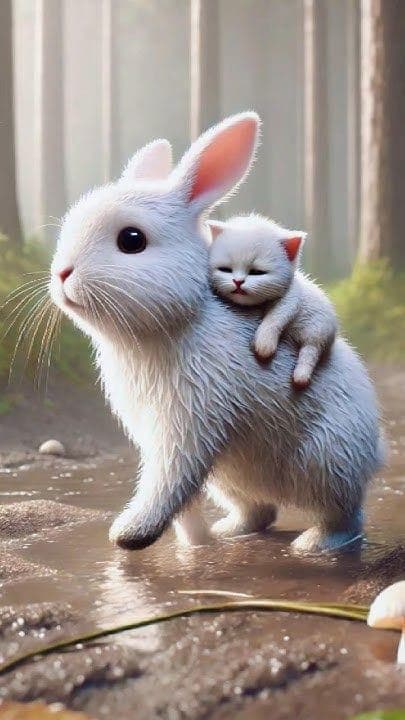 How a Tiny Rabbit & Kitten Conquered the Forest... With AI Video Magic! #digenai #FreeAIVideoGenerator