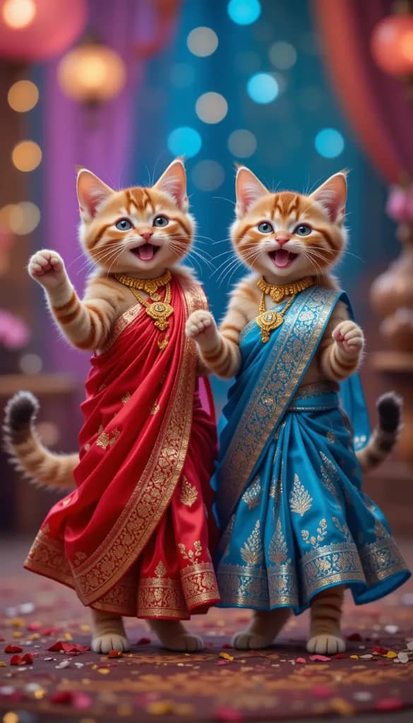 How Two Festive Kittens Captured Hearts—and How You Can Too! #digen ai# #FreeAIVideoGenerator#