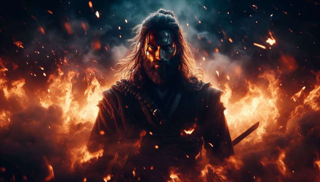 From Flames to Fame: How AI Brought the Warrior’s Epic Battle to Life #digen ai# #Free AI Video Generator#